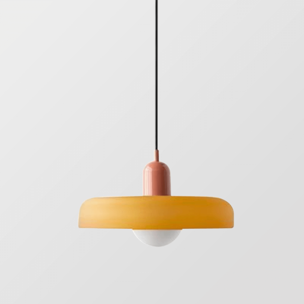 Farvet Glas Pendellampe - Bauhaus Design