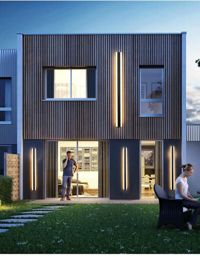 LED Væglampe i Stribet Design