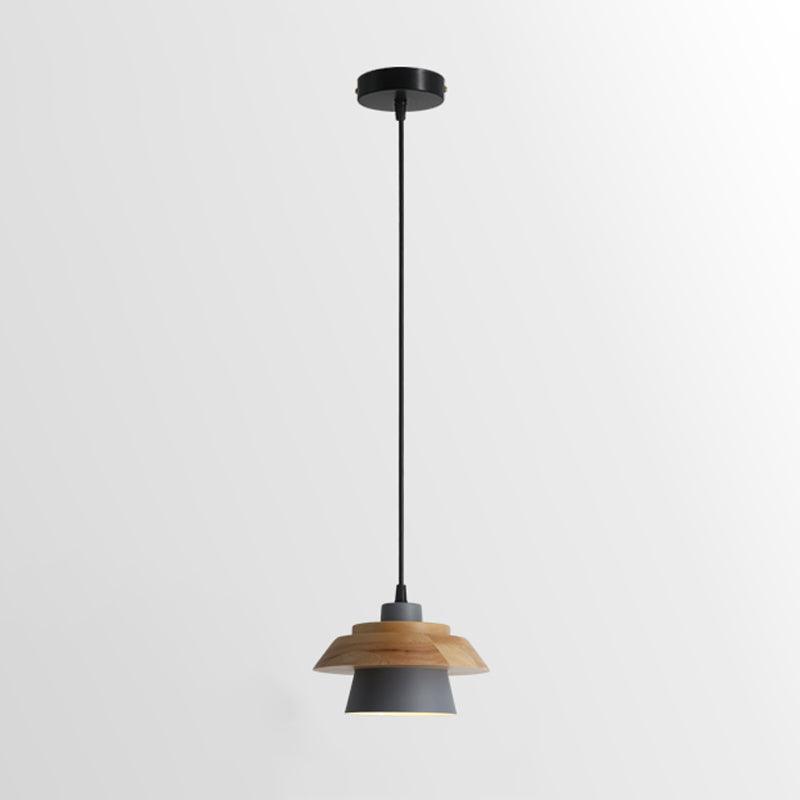 Rustik Pendellampe i Sten og Træ - 19cm
