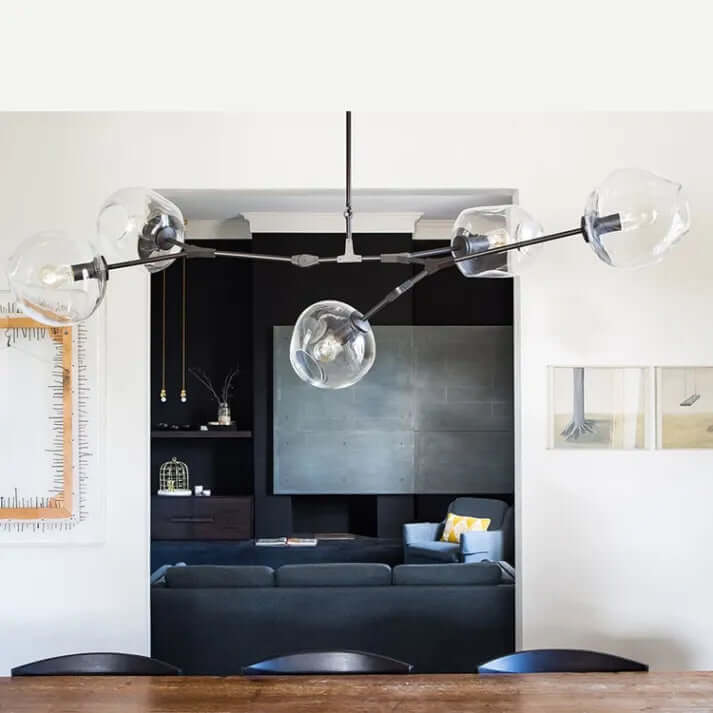 Moderne Sputnik Lysekrone i Bobleglas