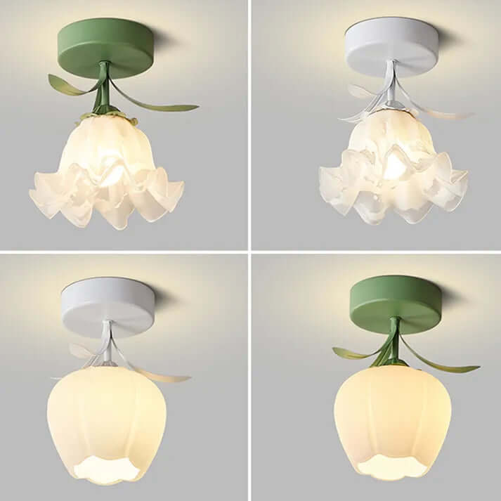 Tiffany Blomster Loftslampe i Mini Format