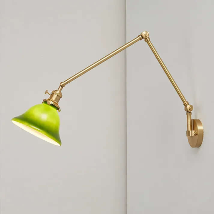 Justerbar Væglampe i Grønt Glas - Vintage Stil