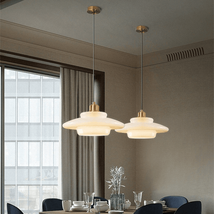 Elegant Pendel i Hvidt Glas - 3 Størrelser