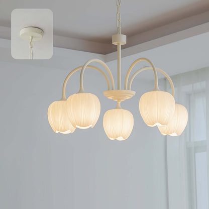 Elegant Matcha Lysekrone i Tulipandesign