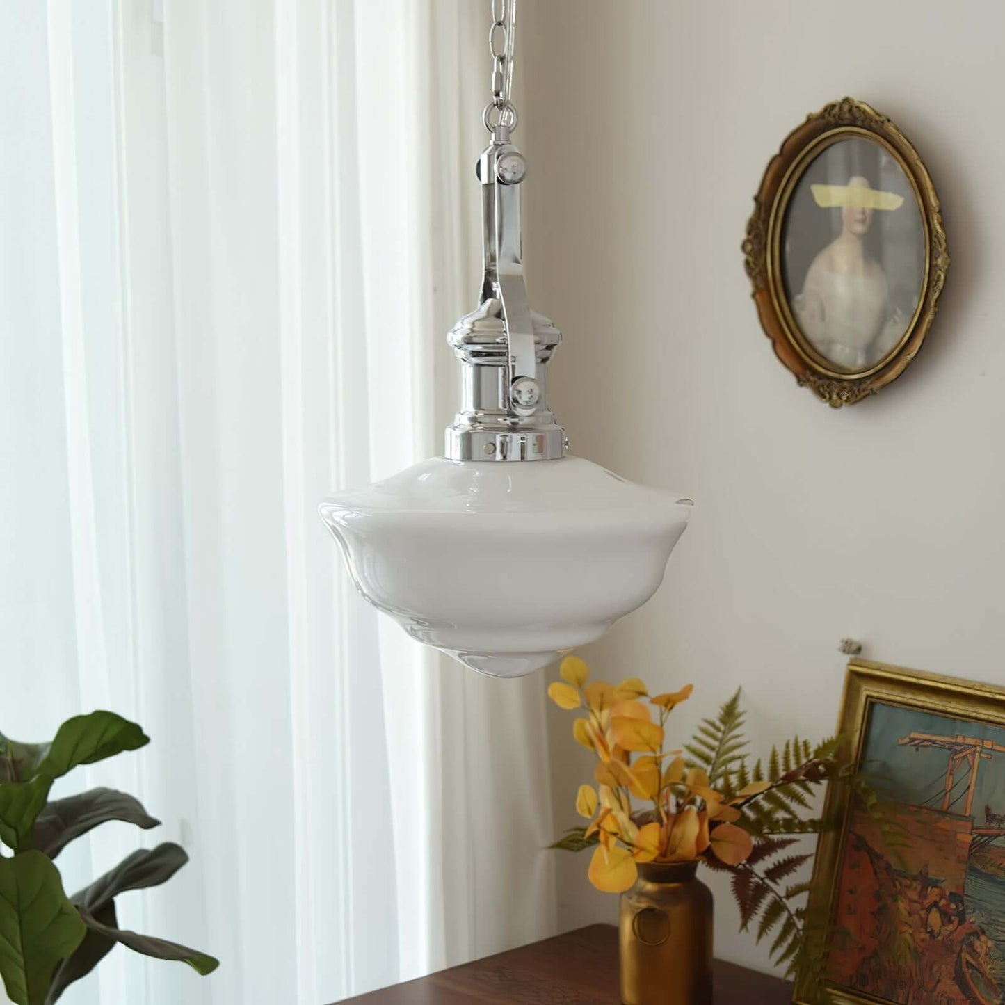Elegant Skolehus Pendellampe - 30cm Glas
