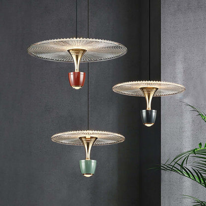 Moderne LED-Pendellampe, Diskformet Design