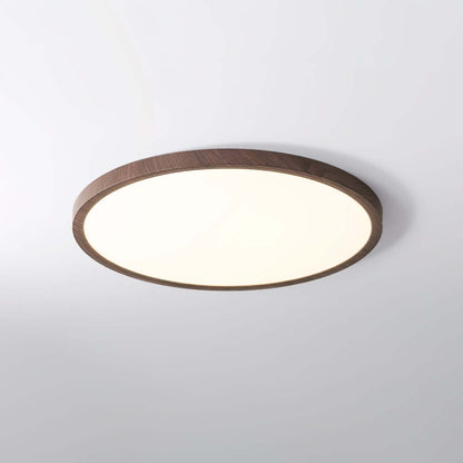Ultratynd Rund Loftslampe i Akryl med Metalfinish