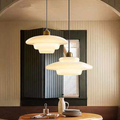 Elegant Pendel i Hvidt Glas - 3 Størrelser
