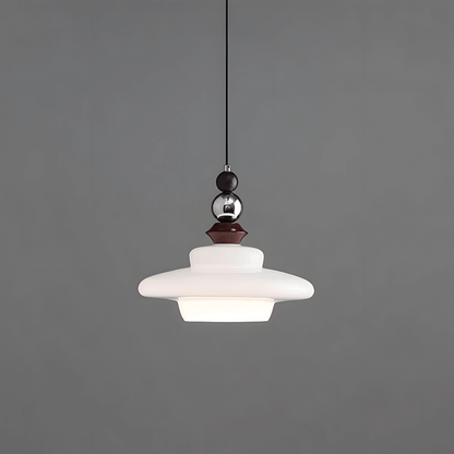 Elegant Beige Glas Pendellampe - Middelalderlig Stil