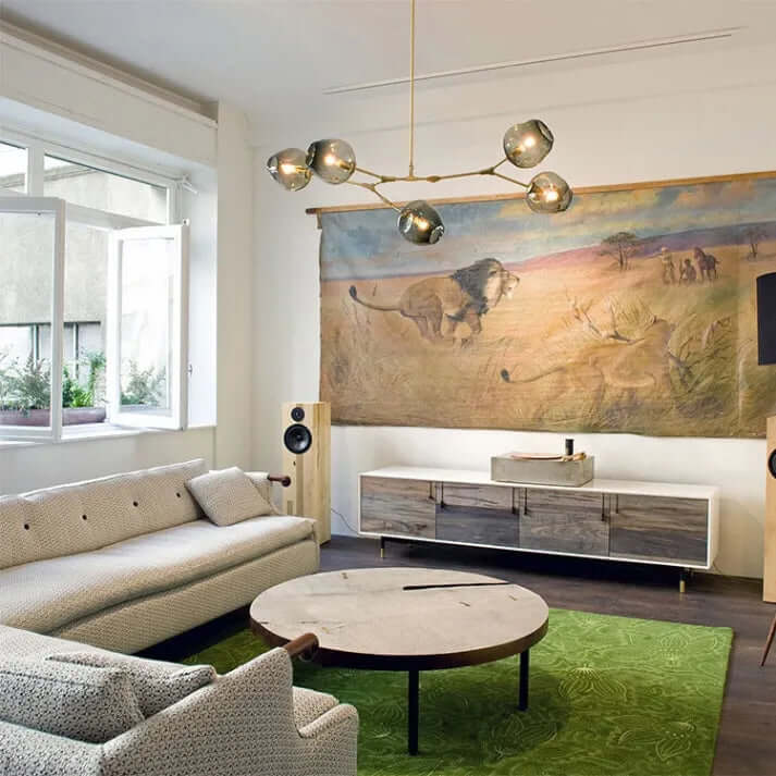 Moderne Sputnik Lysekrone i Bobleglas