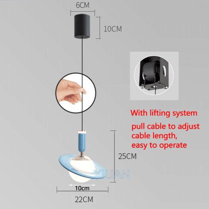 Modern LED-ringlampe | Justerbar højde | 3 farver