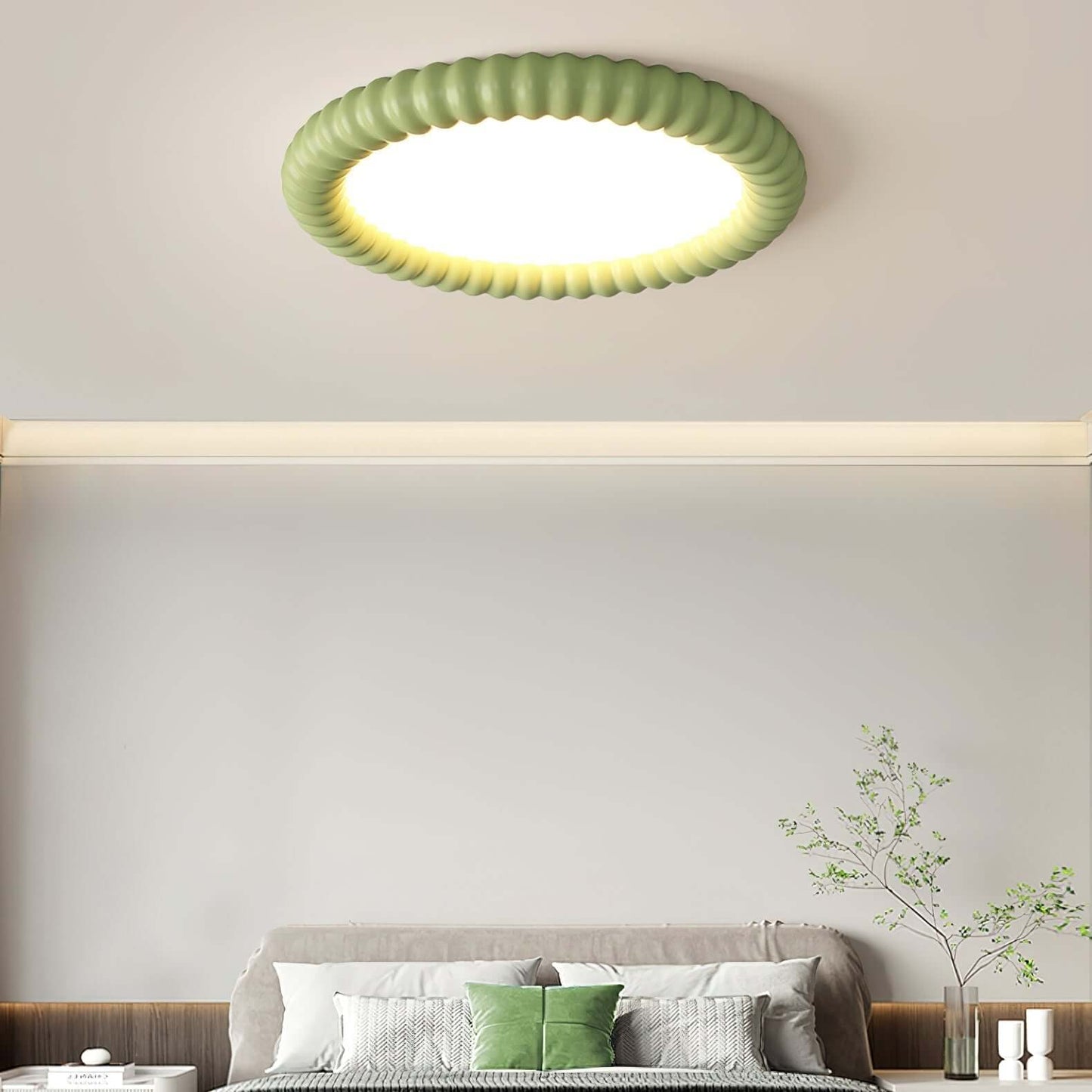 Modern LED Loftlampe med Bølget Design, 50cm