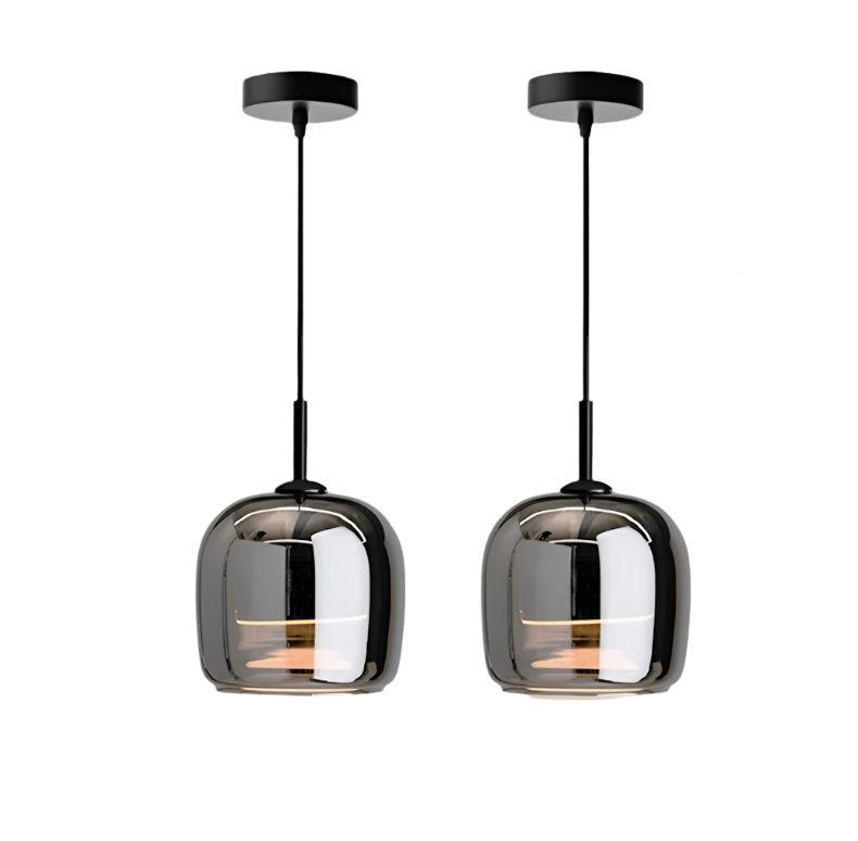 Elegant Sort Glas Pendellampe