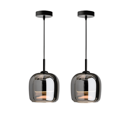 Elegant Sort Glas Pendellampe