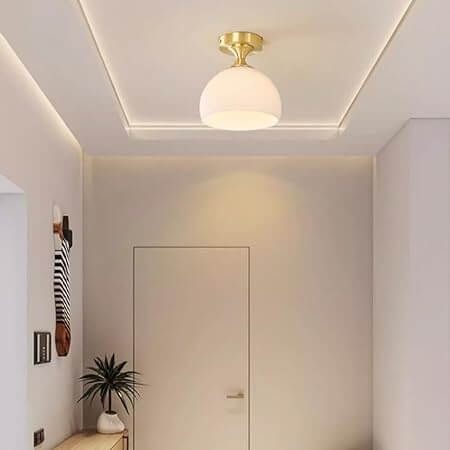 Elegant Mælkehvid Glas Loftslampe