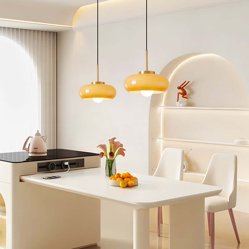 Elegant Kobber & Glas Lysekrone