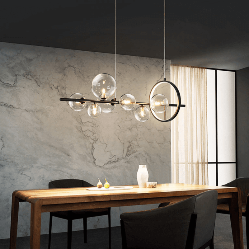 Elegant Boblelysekrone i Glas