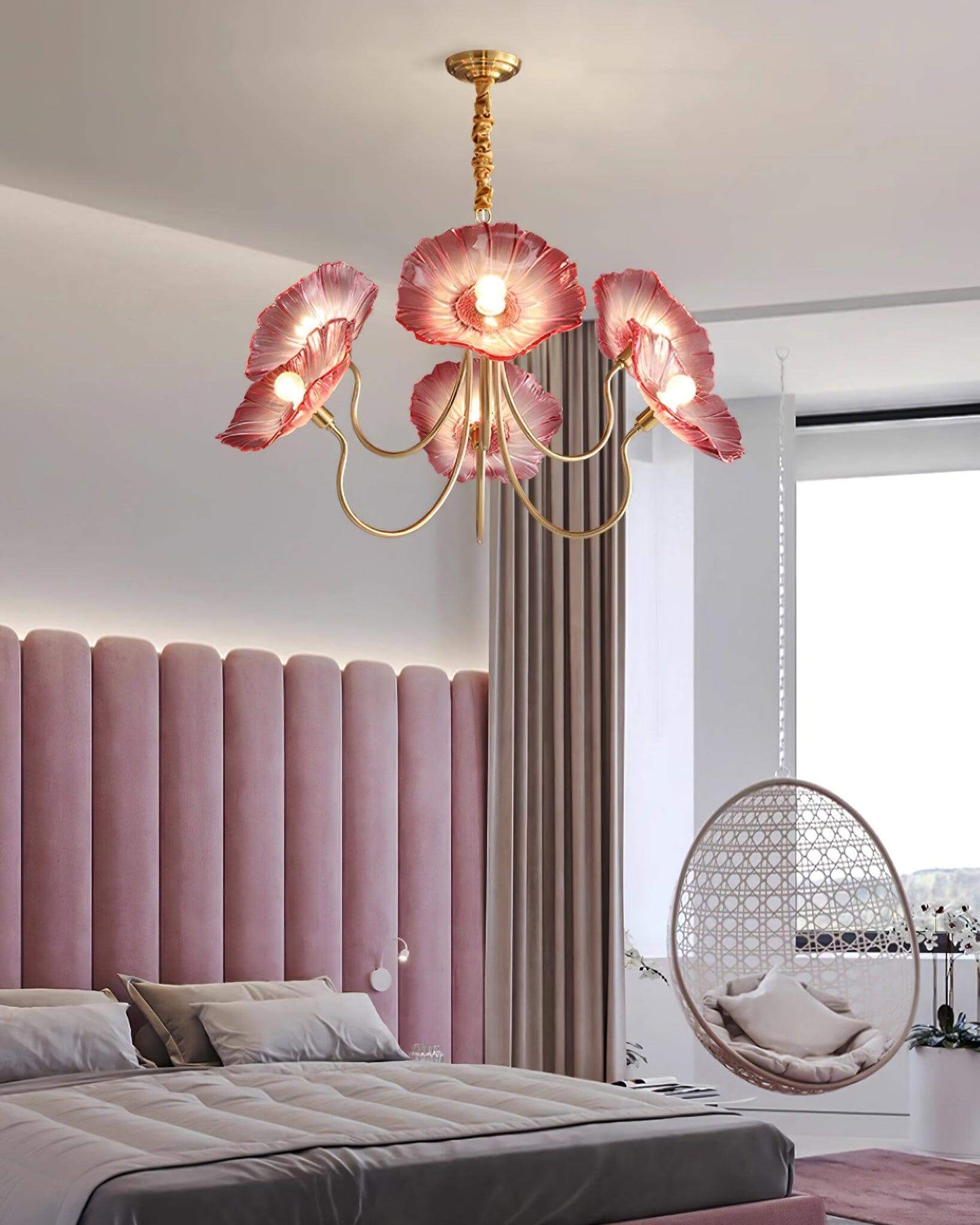 Elegant Blomsterlysekrone i Glas
