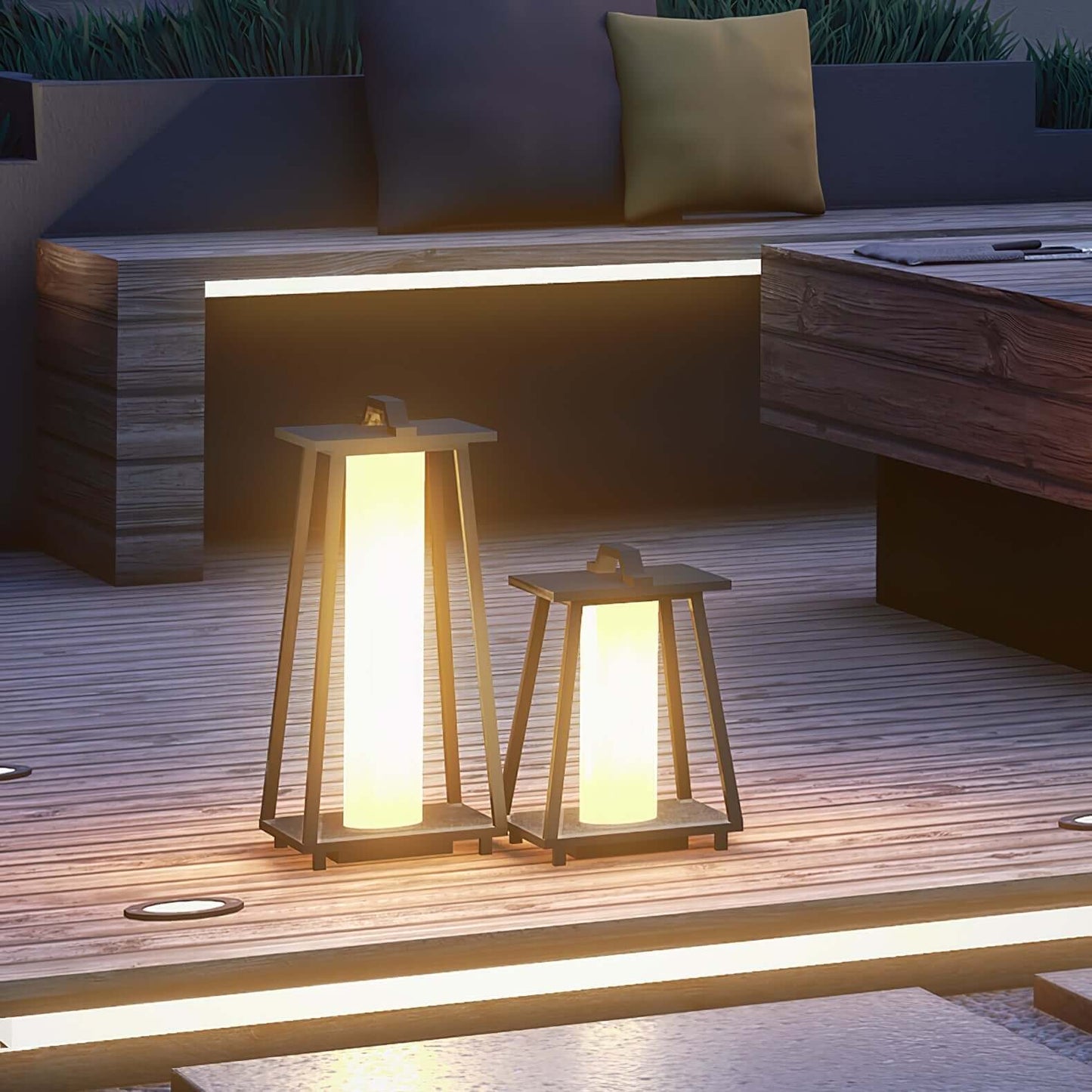 Bærbar Udendørs LED Lampe i Rustfrit Stål