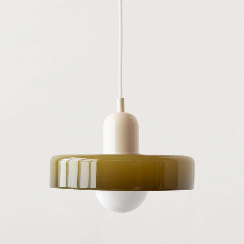 Farvet Glas Pendellampe - Bauhaus Design