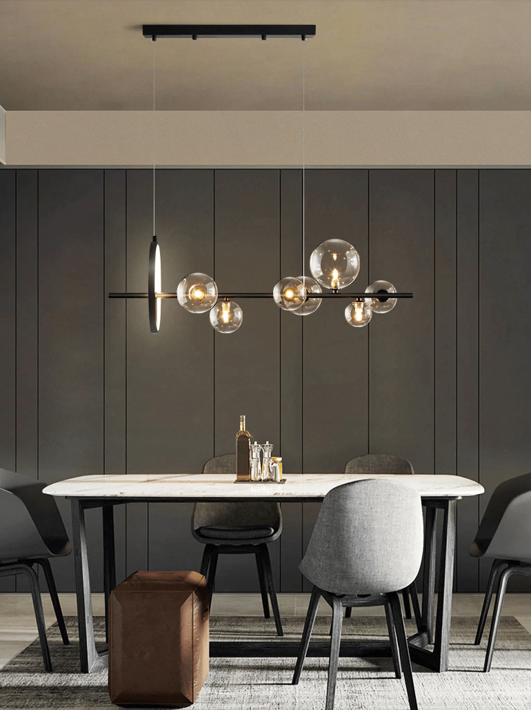 Elegant Boblelysekrone i Glas