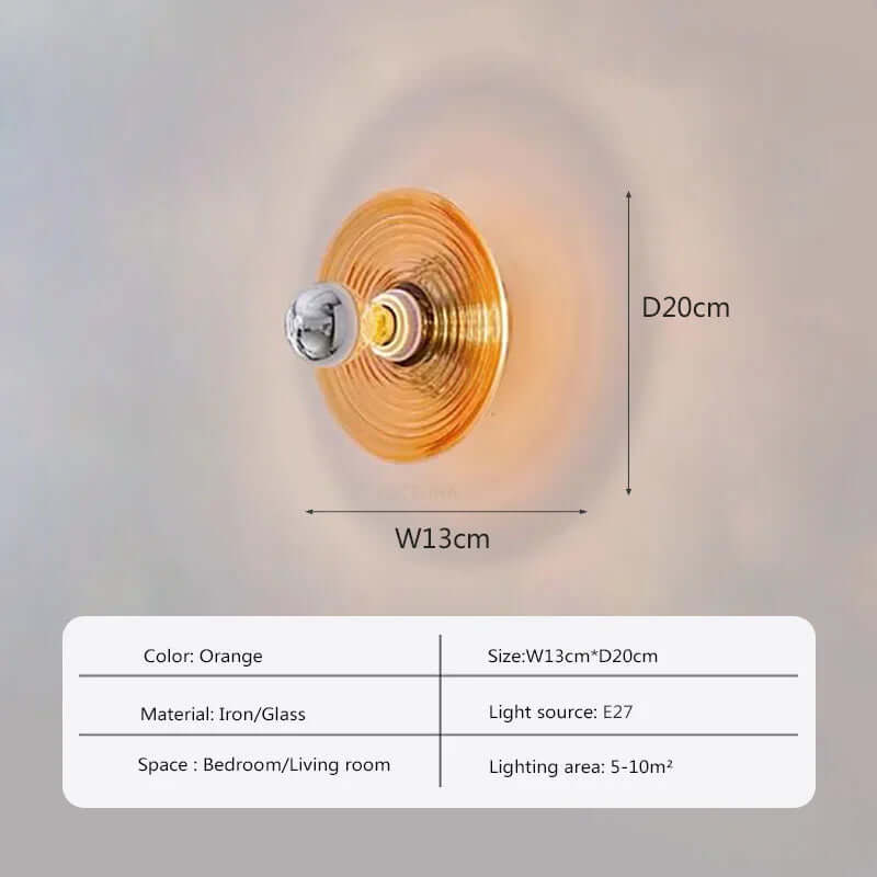 Vintage LED-væglampe i glas, 20 cm