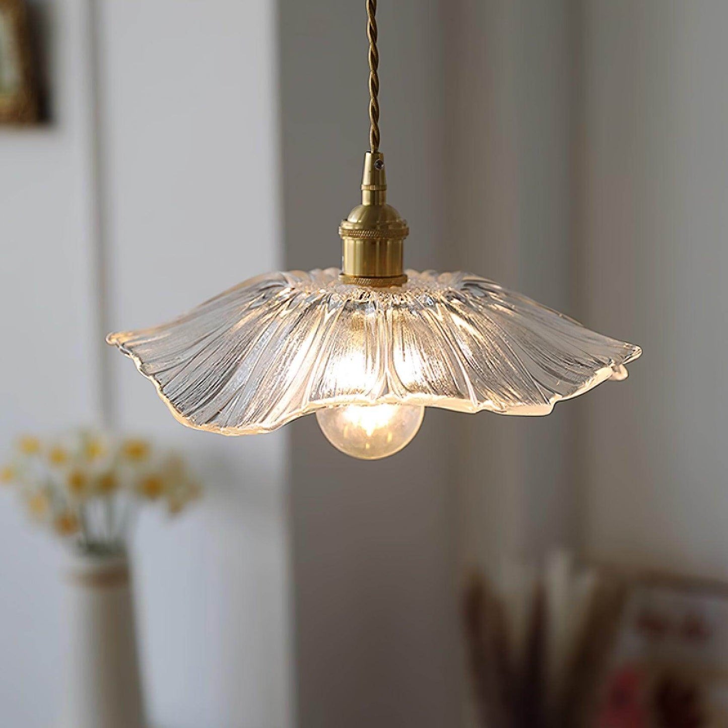 Elegant Blomsterglas Pendel - 28cm
