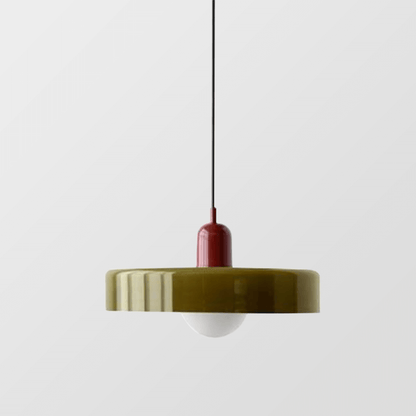 Farvet Glas Pendellampe - Bauhaus Design
