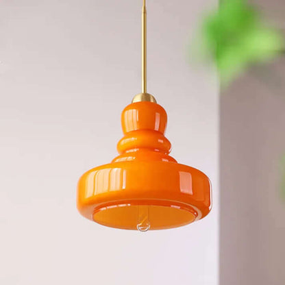 Elegant Kalebasformet Glas Pendellampe