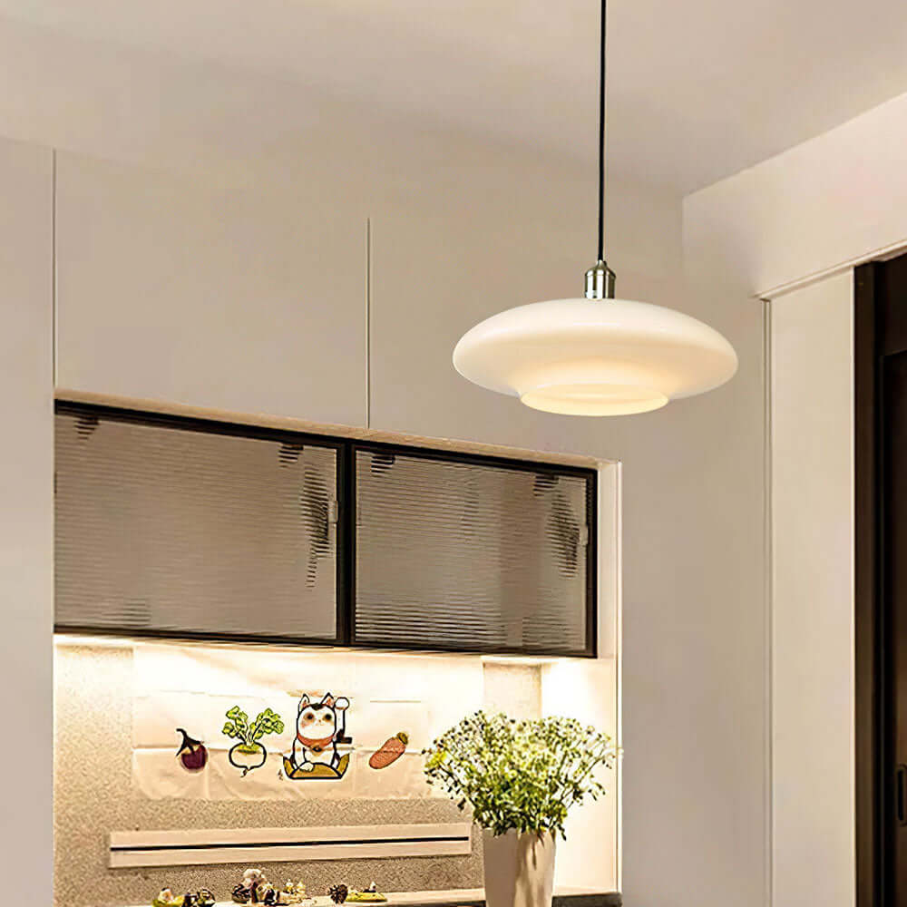Elegant Hvid Glas Pendel - Moderne Design