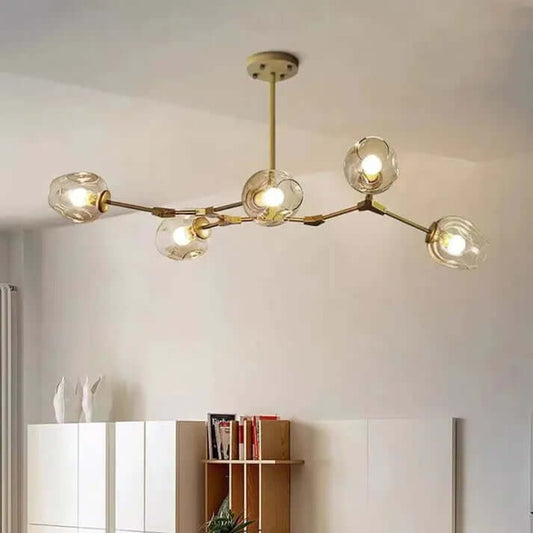 Moderne Sputnik Lysekrone i Bobleglas