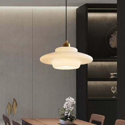 Elegant Pendel i Hvidt Glas - 3 Størrelser