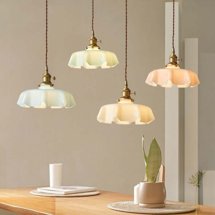 Elegant Retro Blomsterlampe i Glas
