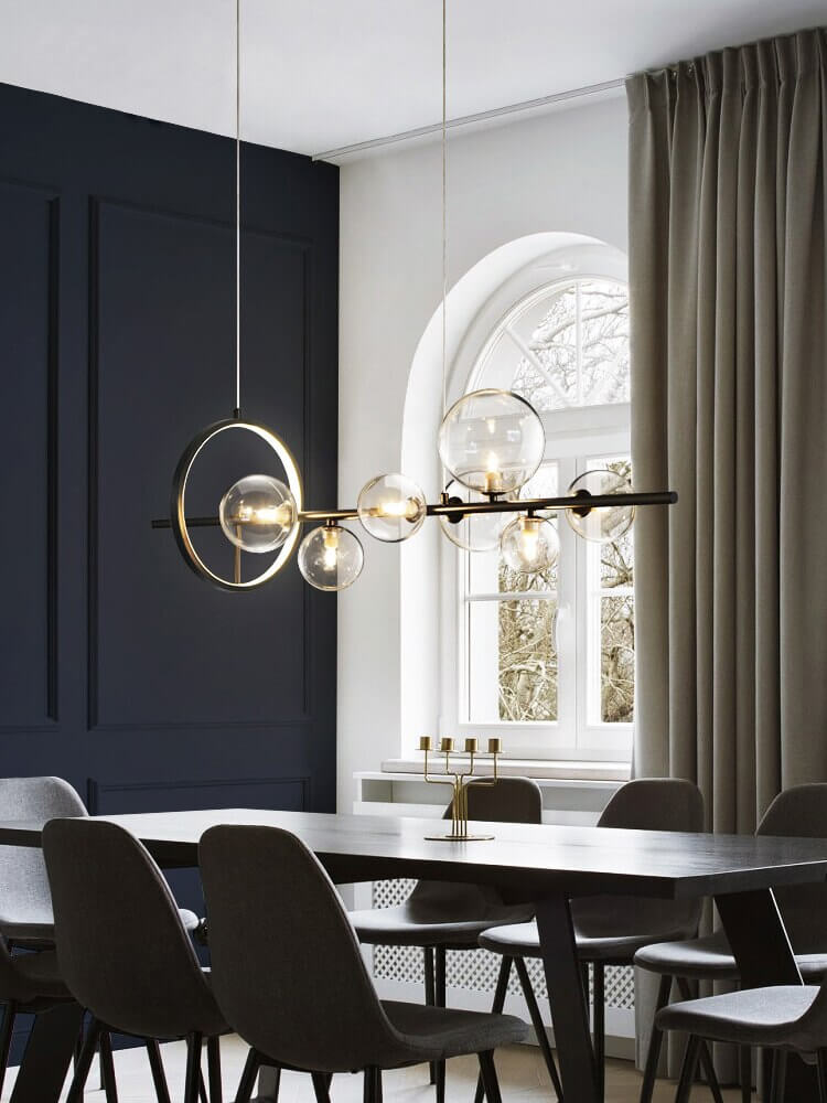 Elegant Boblelysekrone i Glas