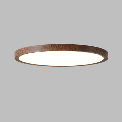 Ultratynd Rund Loftslampe i Akryl med Metalfinish