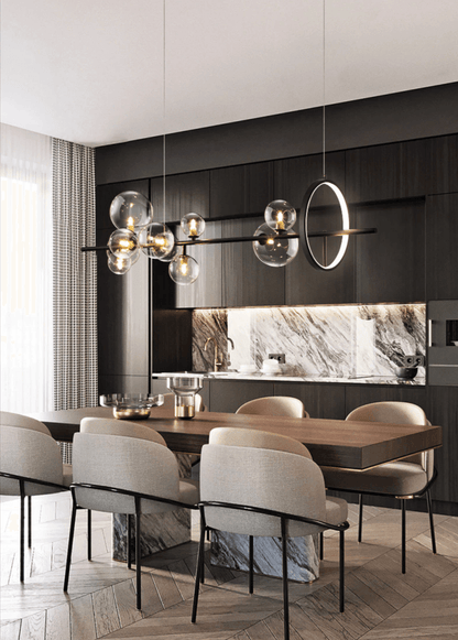 Elegant Boblelysekrone i Glas