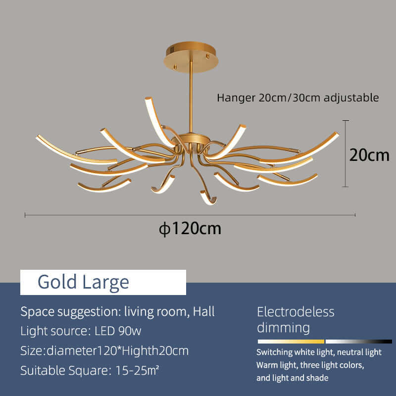 Moderne Loftslampe i Aluminium med LED