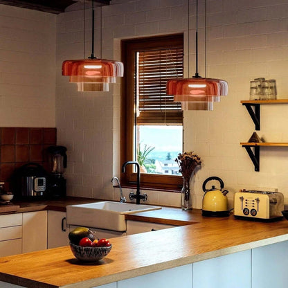 Elegant Glasloftlampe med LED | Justerbar