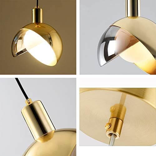 Elegant Pendellampe i Røggrå Glas & Guld