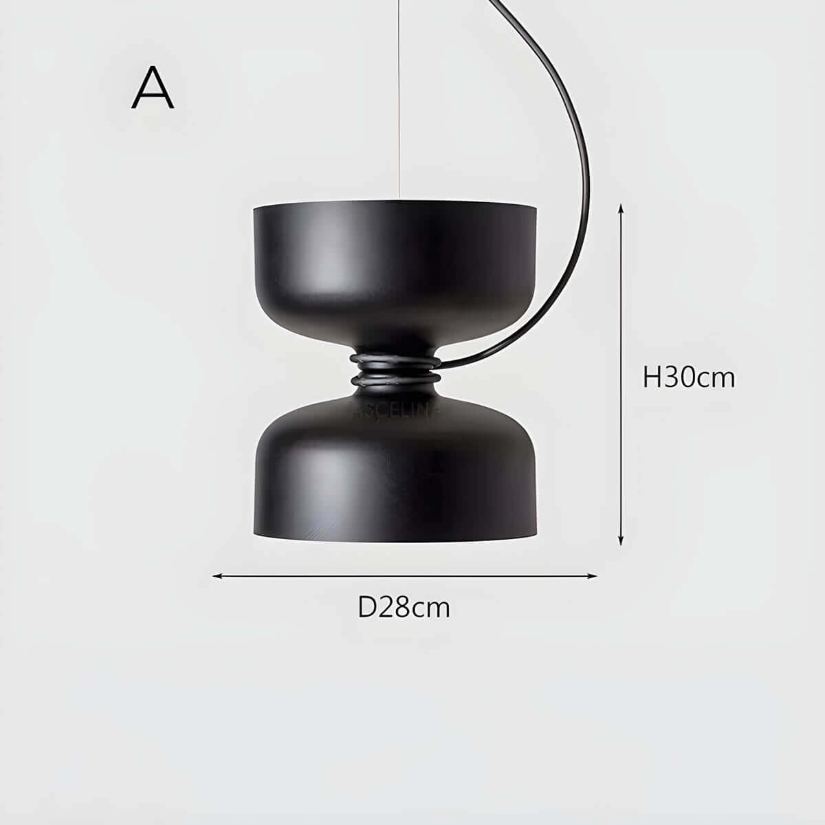 Geometrisk Pendellampe i Sort, Hvid & Grå