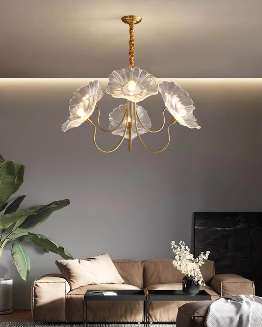 Elegant Blomsterlysekrone i Glas