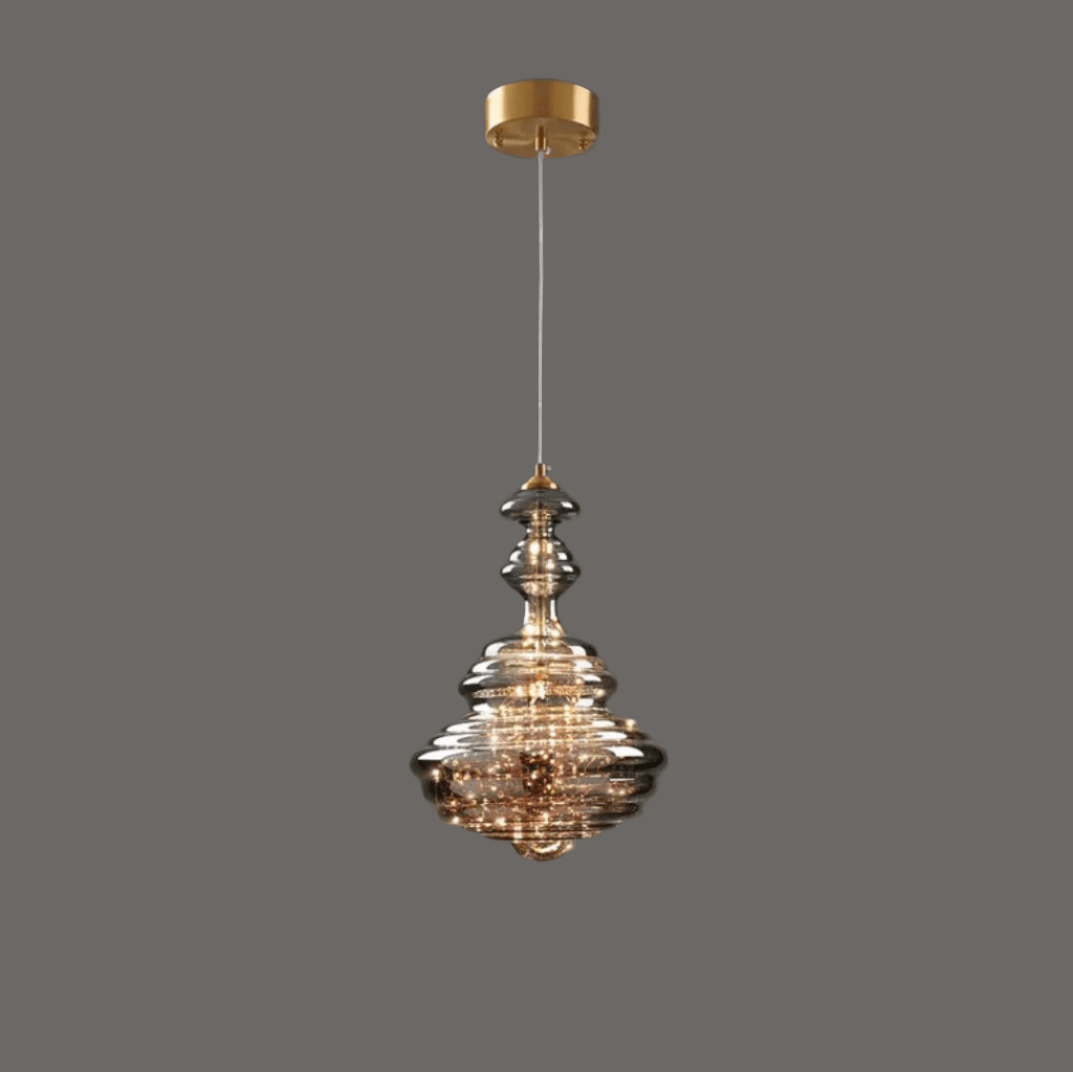 Elegant Pendel i Gråt Glas med Stjernehimmeleffekt