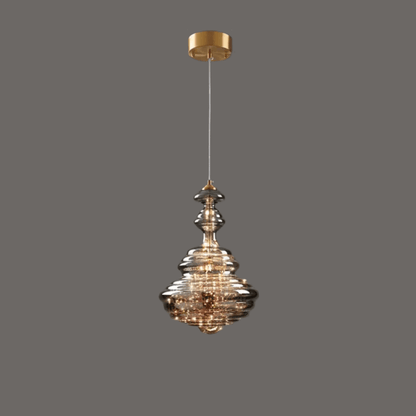 Elegant Pendel i Gråt Glas med Stjernehimmeleffekt