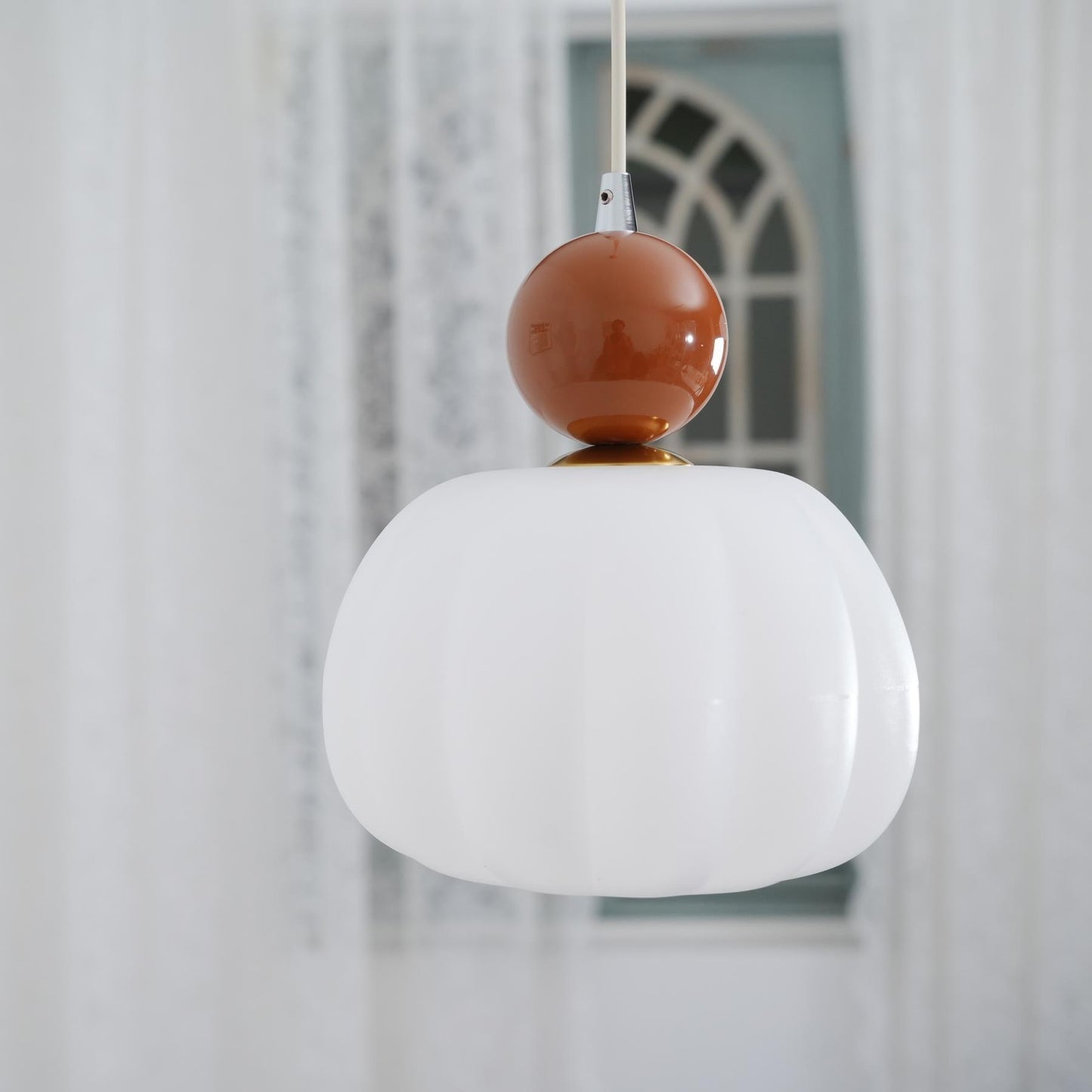 Elegant Græskarformet Pendellampe - 14cm