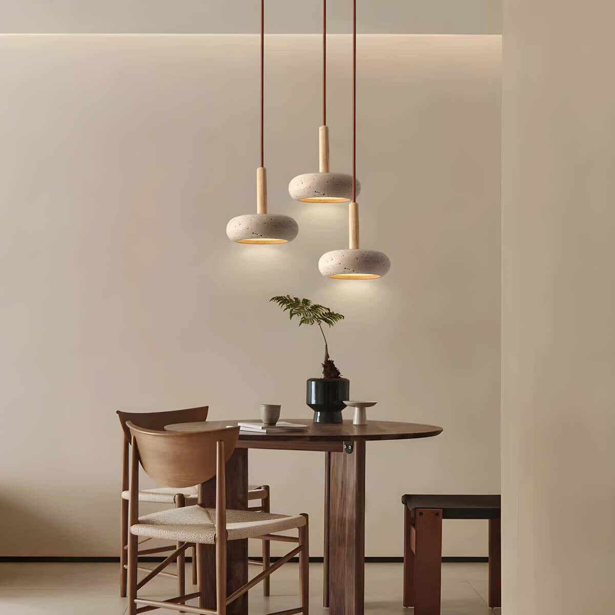 Elegant Travertin Pendel - 15cm Diameter