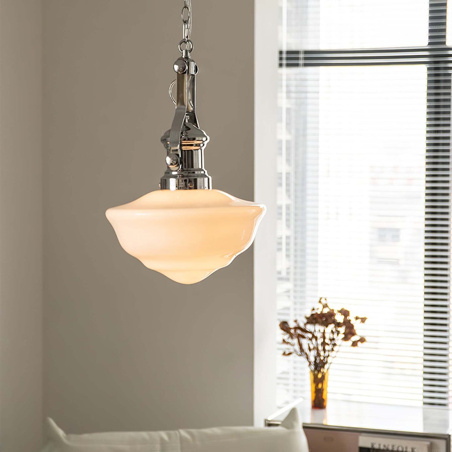 Elegant Skolehus Pendellampe - 30cm Glas
