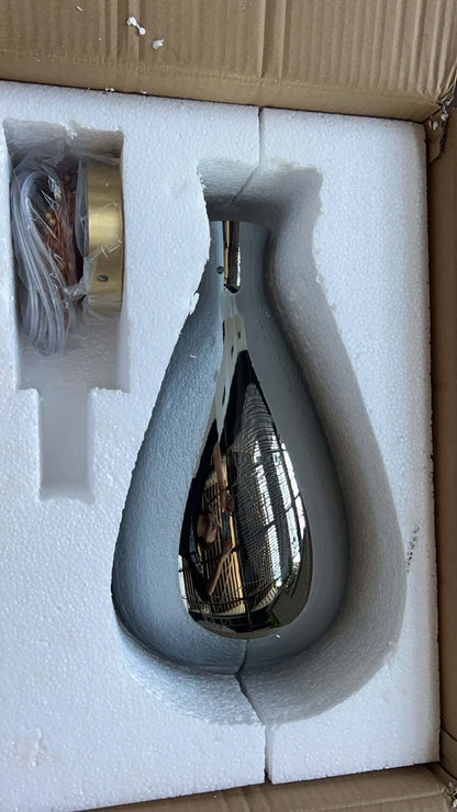 Elegant Pendel i Gråt Glas med Stjernehimmeleffekt