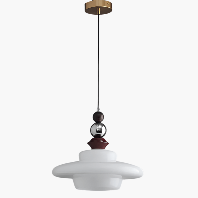 Elegant Beige Glas Pendellampe - Middelalderlig Stil