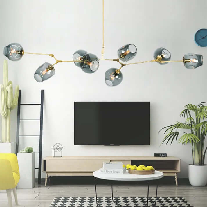 Moderne Sputnik Lysekrone i Bobleglas