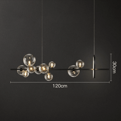 Elegant Boblelysekrone i Glas